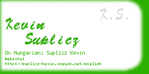 kevin suplicz business card